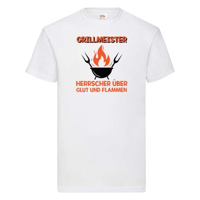 Grillmeister, Glut, Flammen | Feuer | Flamme T-Shirt Weiß