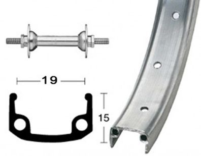 V-Rad 18"355-19Stahl. silb. Starr 20L Alu-Kastenfelge silb./matt. Zinkspeichen