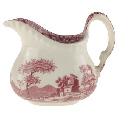 Milchkännchen groß H 9 L 11,5 B 6,8 Spode Copeland Pink Tower Rot Keramik