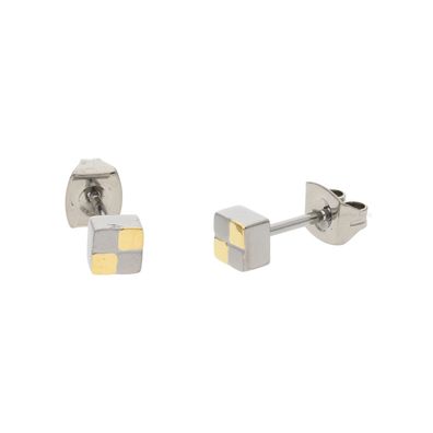Boccia Ohrstecker 0518-03 65 Bicolor Titan teils vergoldet