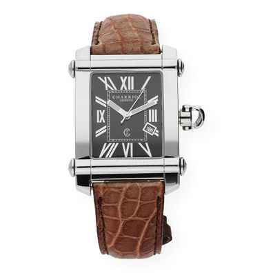 Charriol Damenarmbanduhr Edelstahl mit Krokoband CCSTRX.794.2037 Columbus 1265