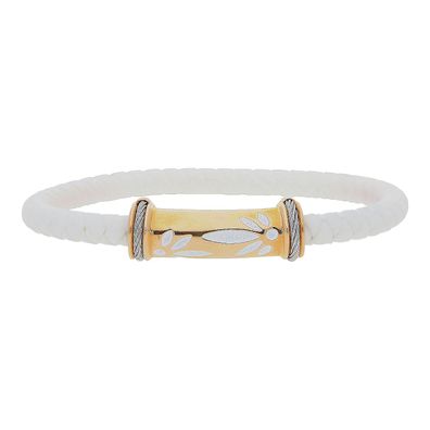 Charriol Armband 04121122-000 Kautschuk weiß und Edelstahl rosé vergoldet