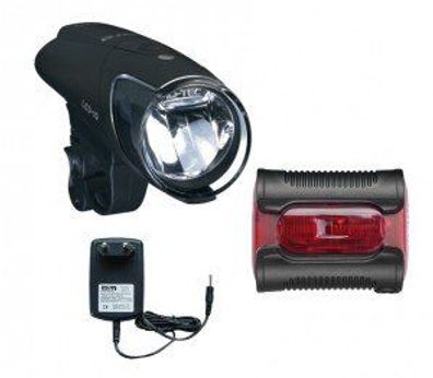 LED-Akkuscheinw. Set b&m Ixon IQ Premium 80Lux inkl. Akkus&Ladegerät+Ixback senso