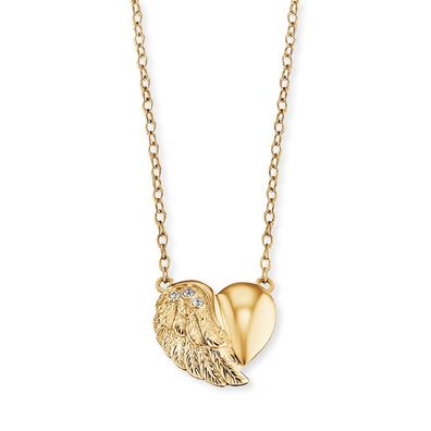 Engelsrufer Halskette Silber ERN-LILHEARTWING-G Gold plattiert