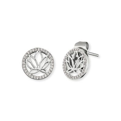 Engelsrufer Ohrstecker ERE-LOTUS-ZI-ST Sterling Silber Lotus mit Zirkonia