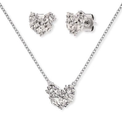 Engelsrufer Set ERMT-LILHEART4-ZI Halskette Silber und Ohrstecker, mit Zirkonia