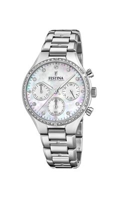 Festina Uhr für Damen F20401/1 Perlmutt Chronograph