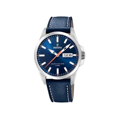 Festina Herrenuhr F20358/3 Leder blau