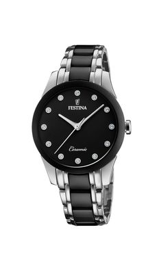 Festina Damen Uhr F20499/3 Keramik mit Swarovski Kristalle