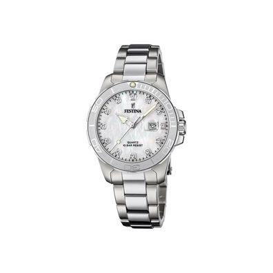 Festina Damen Uhr F20503/1 Perlmutt mit Schmucksteine