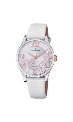 Candino Damenarmbanduhr C4720/1 Edelstahl Leder weiß