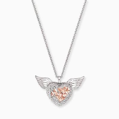 Engelsrufer Kette Silber ERN-HEARTANGEL-BIR Herz mit Flügel, Zirkonia