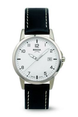 Boccia Herrenarmbanduhr 3625-02 Titan Leder schwarz