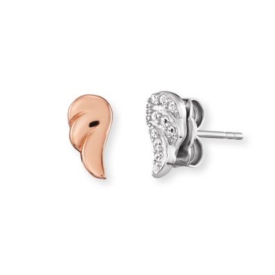 Engelsrufer Ohrstecker ERE-2WING-ZI-BIR Sterling Silber Roségold plattiert Flügel