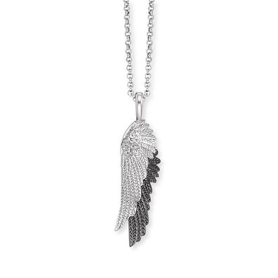 Engelsrufer Halskette Silber ERN-WINGDUO-BIB Flügel rutheniert