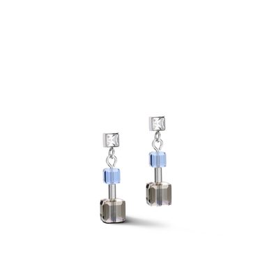 Coeur de Lion Ohrhänger 5026/21-0700 GeoCube minimalist crystals blau