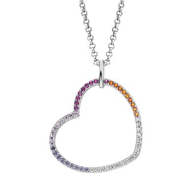 Engelsrufer Halskette Silber ERN-HEARTWARM-ZIM Herz mit bunte Zirkonia