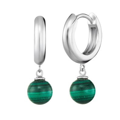 Engelsrufer Creolen ERE-ML-CR Sterling Silber mit Malachit Perle