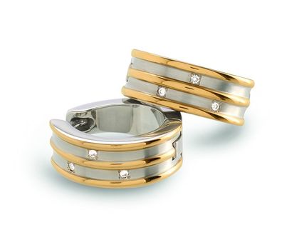 Boccia Creolen 05047-03 Titan vergoldet mit Diamanten