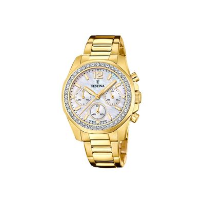 Festina Damen Uhr F20609/1 Boyfriend, Rainbow, Perlmutt, Edelstahl