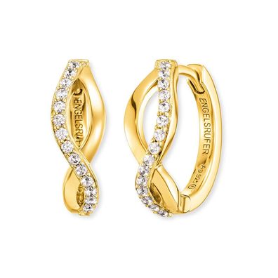 Engelsrufer Creolen ERE-PARADISE-ZI-G-CR Sterling Silber gold plattiert mit Zirkonia