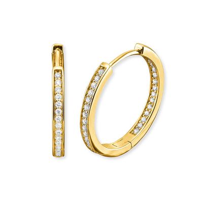 Engelsrufer Creolen ERE-LISA-ZI-G-CR Sterling Silber Gold plattiert mit Zirkonia