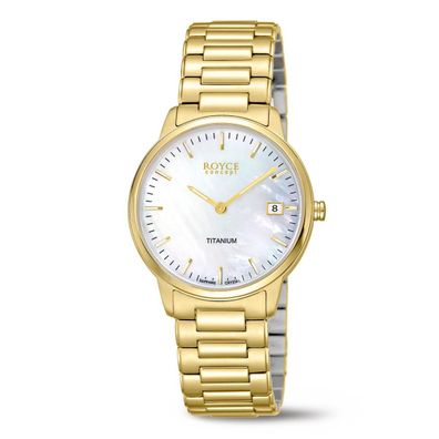 Boccia Damenarmbanduhr Titan vergoldet 3341-03 Royce Concept