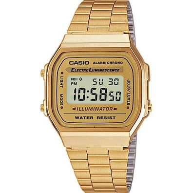 Casio Damen Uhr A168WG-9EF Vintage, Edelstahl vergoldet