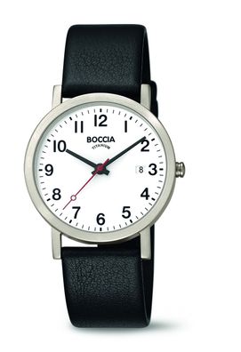 Boccia Herren Uhr Titan 3622-03 Leder schwarz