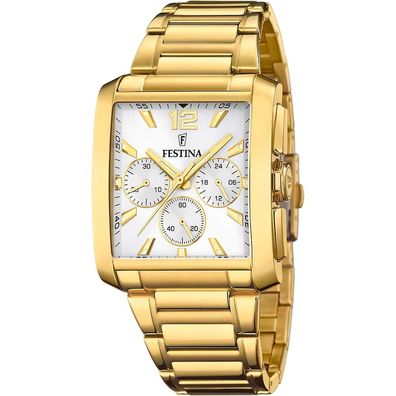 Festina Herrenarmbanduhr Chronograph gold Edelstahl F20638/1