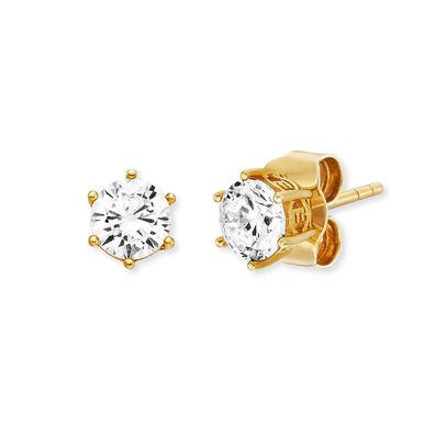 Engelsrufer Ohrstecker ERE-SHINY-ZI-STG-5 Sterling Silber vergoldet mit Zirkonia