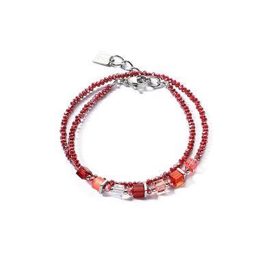 Coeur de Lion Armband 4564/30-0300 Joyful Colours Wrap silber rot