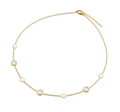 Boccia Collier Titan vergoldet mit Perlmutt 08056-02