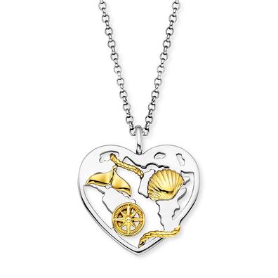 Engelsrufer Halskette Silber ERN-ALOHAHEART-BIG Herz Gold plattiert