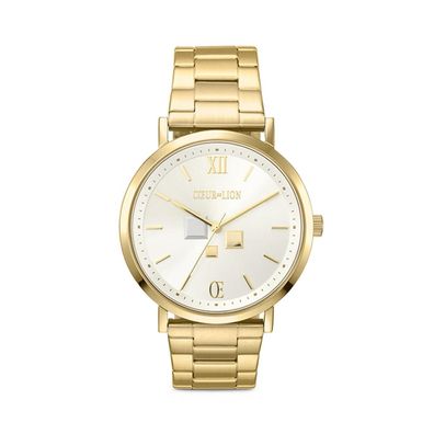 Coeur de Lion Damen Uhr 7642/73-1614 Statement White Sunray Edelstahl Frosted Gold