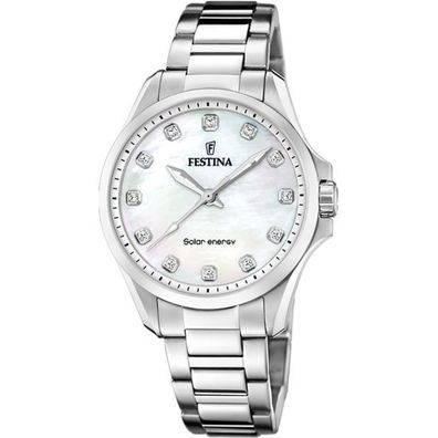 Festina Damen Uhr Petite F20654/1 Solar, Edelstahl