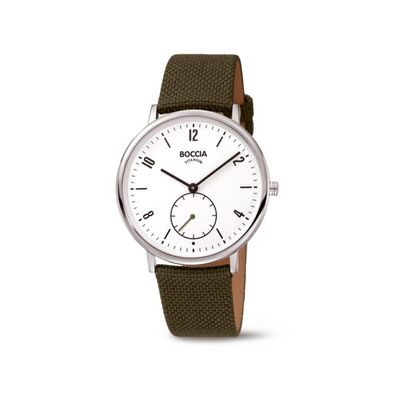 Boccia Damenarmbanduhr 3350-02 Titan Leder, extil grün
