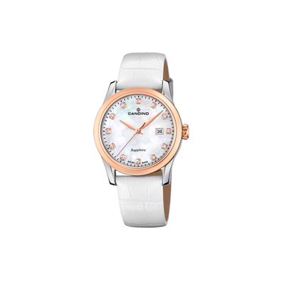 Candino Damen Uhr C4737/1 Edelstahl Leder weiß