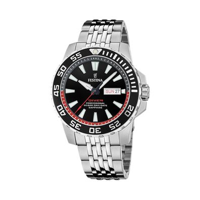 Festina Taucheruhr Herren Diver F20661/3 Edelstahl, schwarz