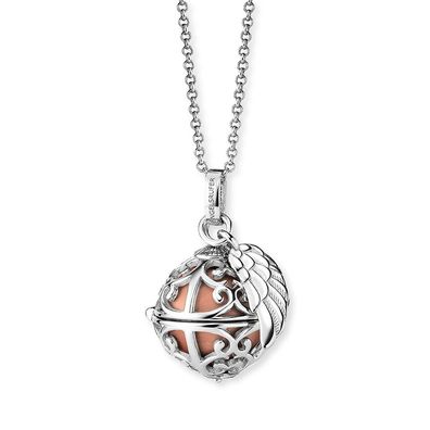 Engelsrufer Halskette Silber ERN-ER23-16-XS mit Flügel und Klangkugel Roségold