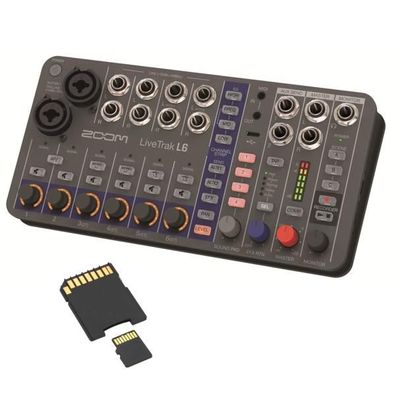 Zoom Mischpult LiveTrak L-6 Digitaler Mixer mit Speicherkarte