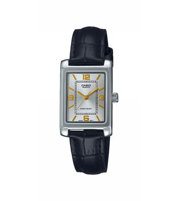 Casio Damenarmbanduhr LTP-1234PL-7A2EF Edelstahl, Leder