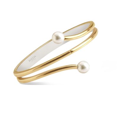 Boccia Armreif 03054-0258 Titan Gold plattiert mit Süßwasser Zuchtperle