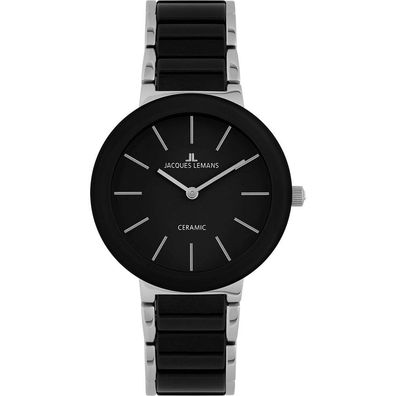 Jacques Lemans Herren Uhr 42-8A Keramik schwarz