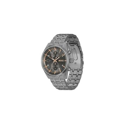Boss 1514153 Uhr Herren, Chronograph, Quarz, Edelstahl IP Grau
