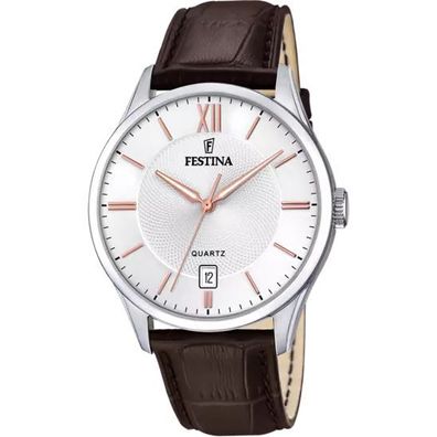 Festina Uhr Herren F20426/4 Leder, Braun, Quarz