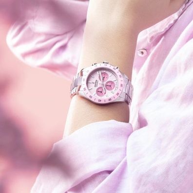 Festina Keramik Uhr Damen F20693/2 Rosa, Chronograph, Quarz