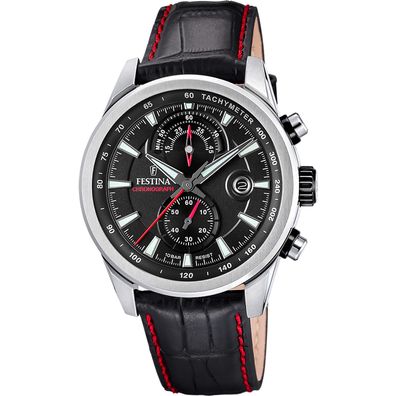 Festina Herren Uhr Chronograph F20695/6 Leder Armband