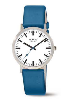 Boccia Armbanduhr "Station" 3651-16 Titan, Quarz, Leder