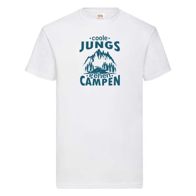 Coole Jungs gehen Campen | Berge | See T-Shirt Weiß